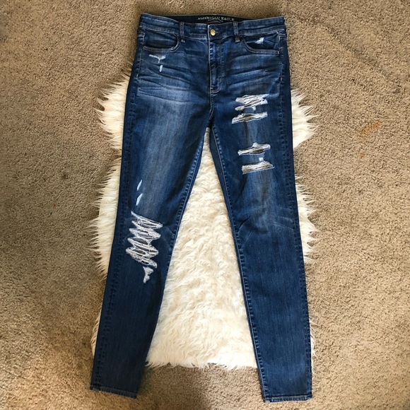 American Eagle Outfitters Denim - American Eagle hi rise jegging destroyed jeans